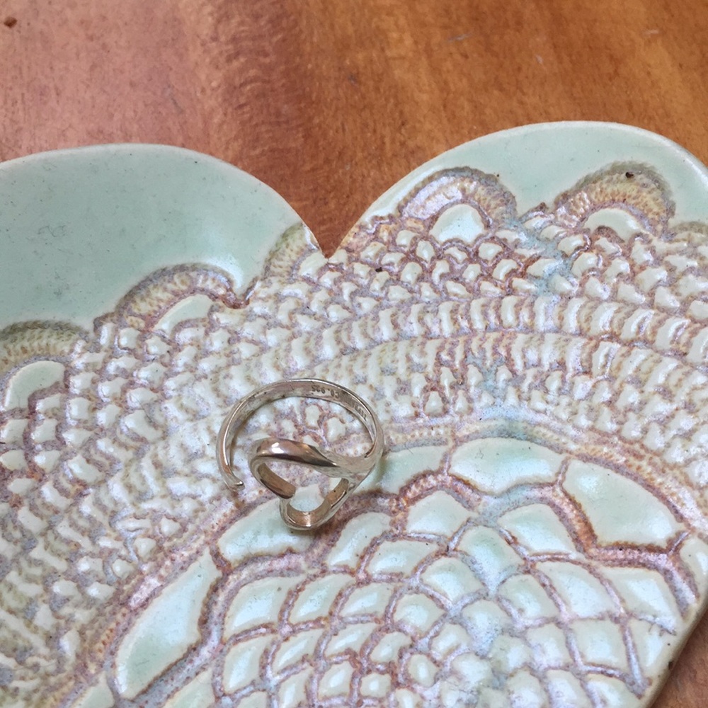 Elsa Peretti Tiffany open heart silver ring size 6